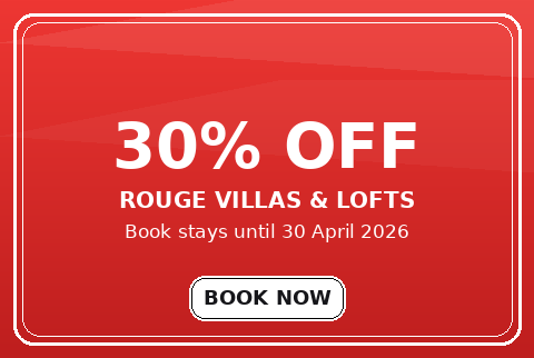 30% off Rouge Villas & Lofts — book stays until 30 April 2026